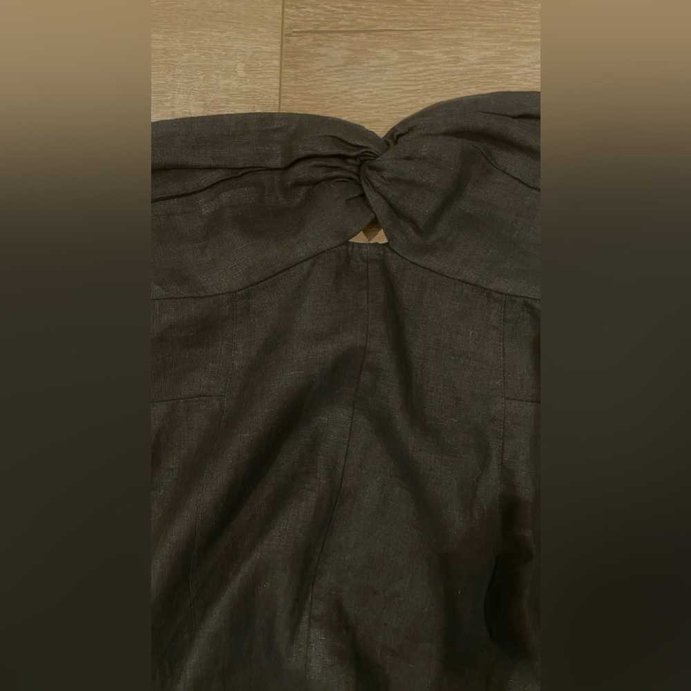 Madewell Black Linen Strapless Dress - Picture 4 of 6